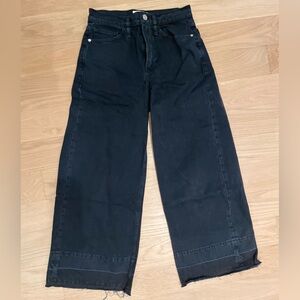 Frame Denim Charcoal Wide Leg Jeans